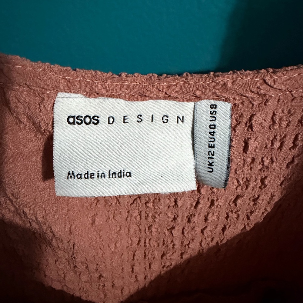 ASOS Dusty Rose Textured Ruffle Sundress - Picture 2 of 2